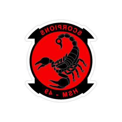 HSM 49 Helicopter Maritime Strike Squadron 49 (U.S. Navy) REVERSE PRINT Transparent STICKER-5" × 5"-The Sticker Space