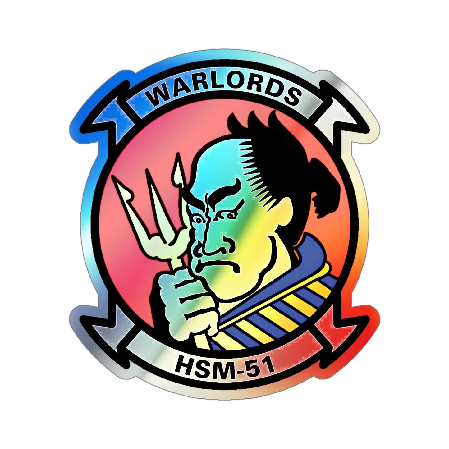 HSM 51 Helicopter Maritime Strike Squadron 51 (U.S. Navy) Holographic STICKER Die-Cut Vinyl Decal-4 Inch-The Sticker Space