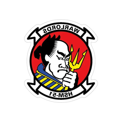 HSM 51 Helicopter Maritime Strike Squadron 51 (U.S. Navy) REVERSE PRINT Transparent Die-Cut STICKER 6 Inch Die-Cut Transparent - The Sticker Space