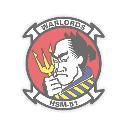 HSM 51 Helicopter Maritime Strike Squadron 51 (U.S. Navy) STICKER Vinyl Kiss-Cut Decal 4 Inch Transparent - The Sticker Space