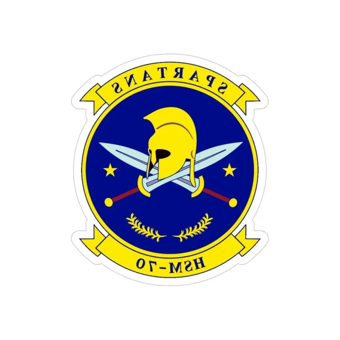 HSM 70 Helicopter Maritime Strike Squadron 70 (U.S. Navy) REVERSE PRINT Transparent Die-Cut STICKER 3 Inch Die-Cut Transparent - The Sticker Space