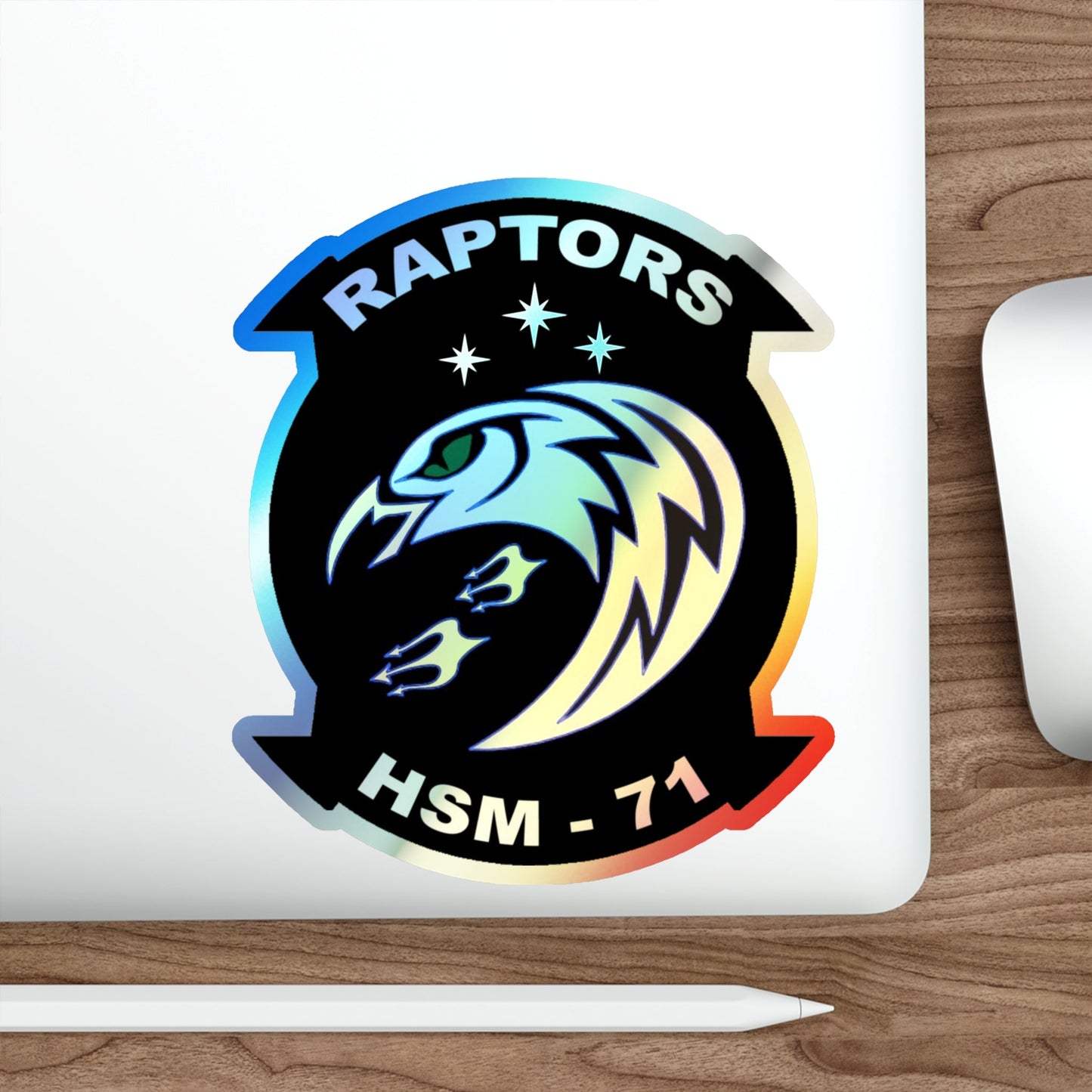 HSM 71 Raptors (U.S. Navy) Holographic STICKER Die-Cut Vinyl Decal-The Sticker Space