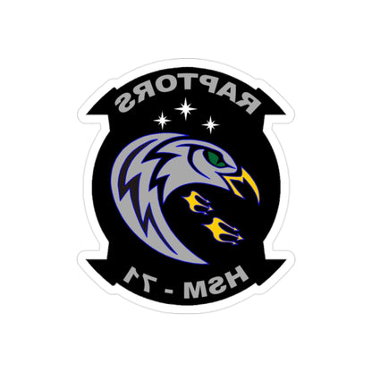 HSM 71 Raptors (U.S. Navy) REVERSE PRINT Transparent STICKER-2" × 2"-The Sticker Space