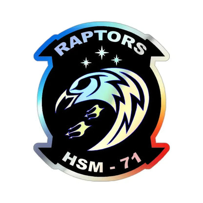 HSM 71 Raptors (U.S. Navy) Holographic STICKER Die-Cut Vinyl Decal 2 Inch Holographic - The Sticker Space