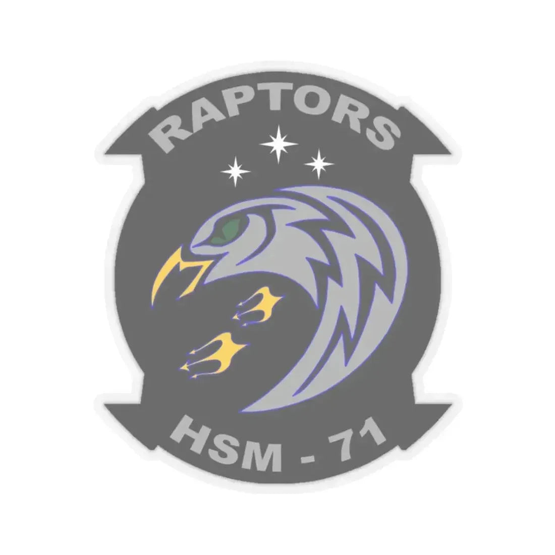 HSM 71 Raptors (U.S. Navy) STICKER Vinyl Kiss-Cut Decal 3 Inch Transparent - The Sticker Space