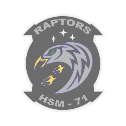 HSM 71 Raptors (U.S. Navy) STICKER Vinyl Kiss-Cut Decal 6 Inch Transparent - The Sticker Space