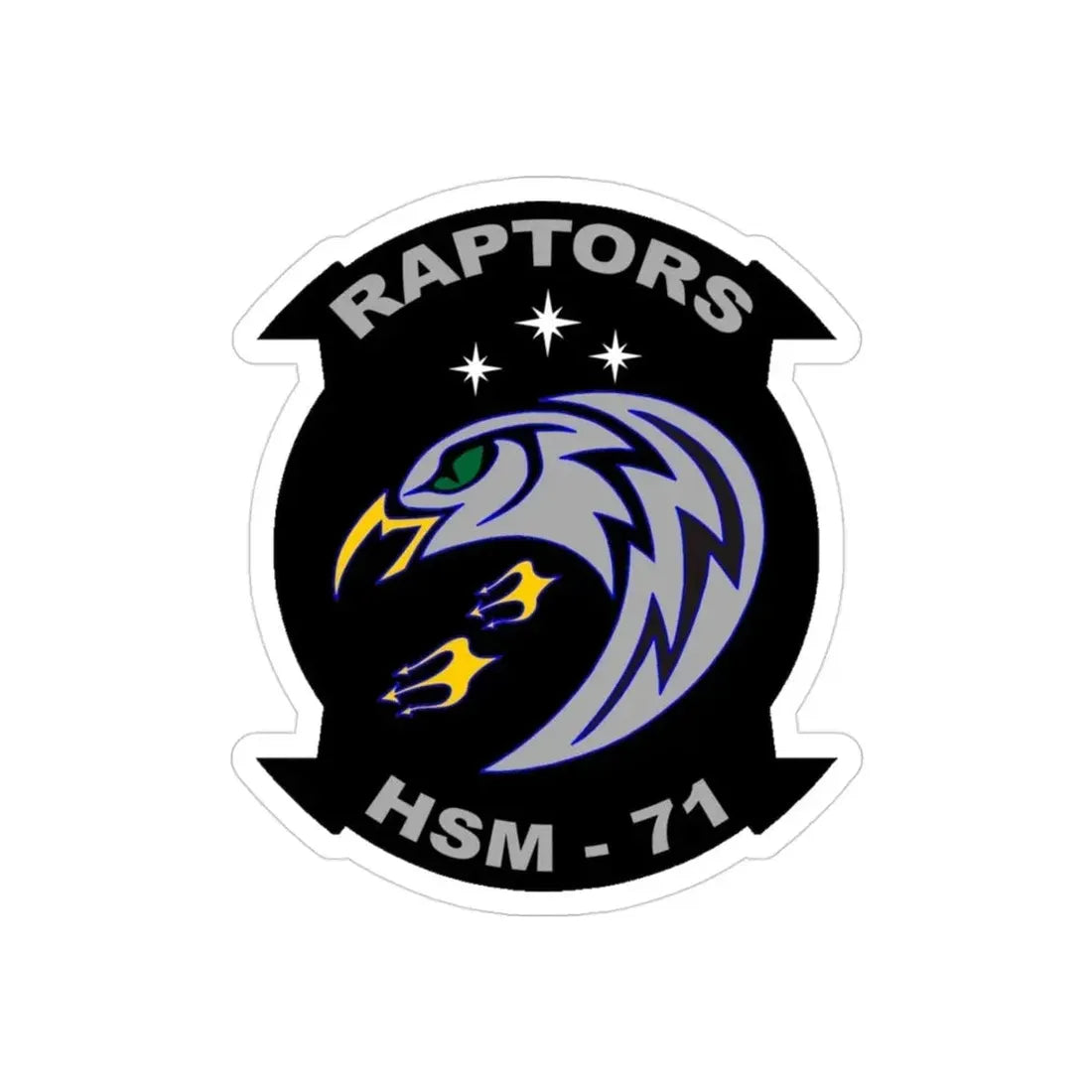 HSM 71 Raptors (U.S. Navy) Transparent STICKER Die-Cut Vinyl Decal 3 Inch Transparent - The Sticker Space