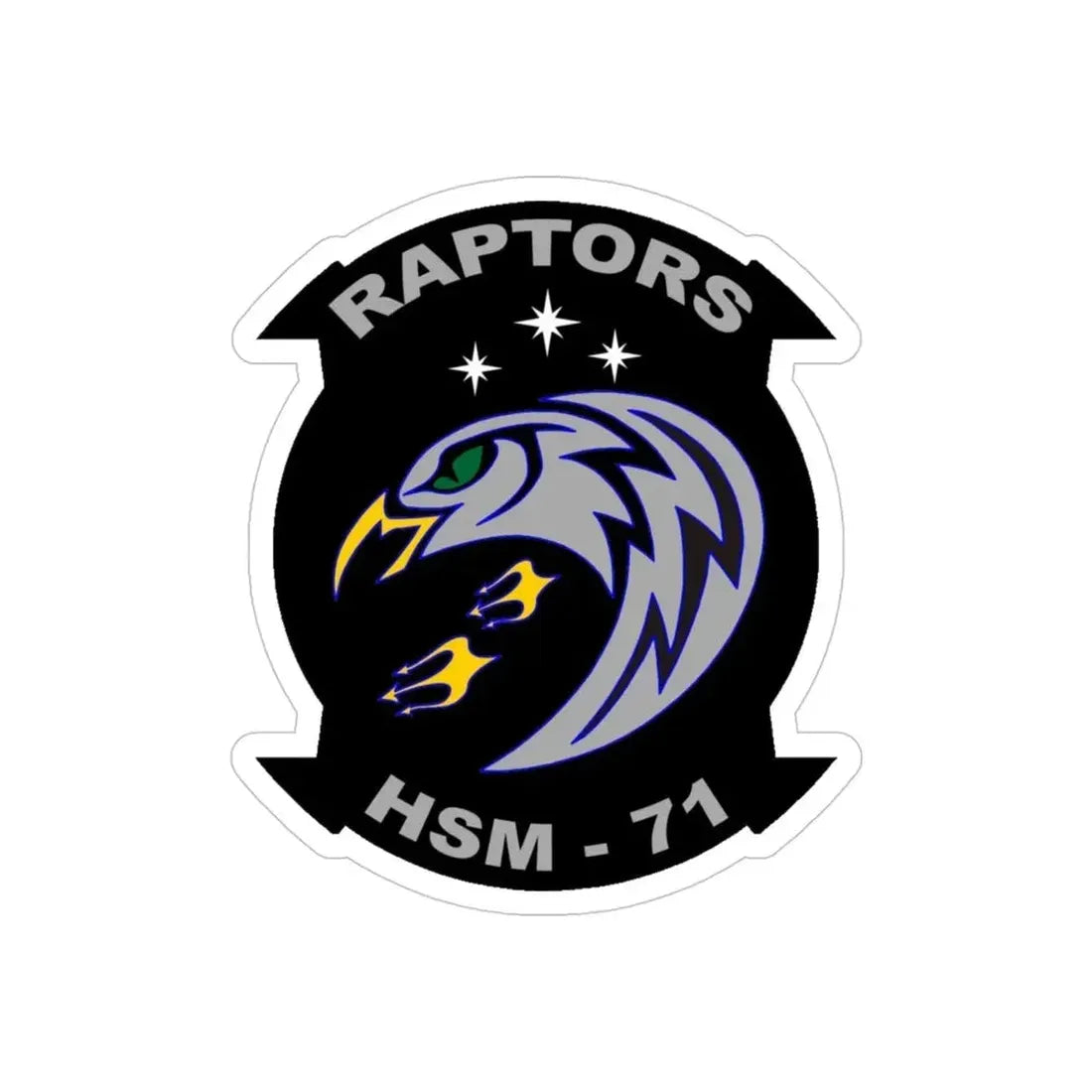 HSM 71 Raptors (U.S. Navy) Transparent STICKER Die-Cut Vinyl Decal 4 Inch Transparent - The Sticker Space