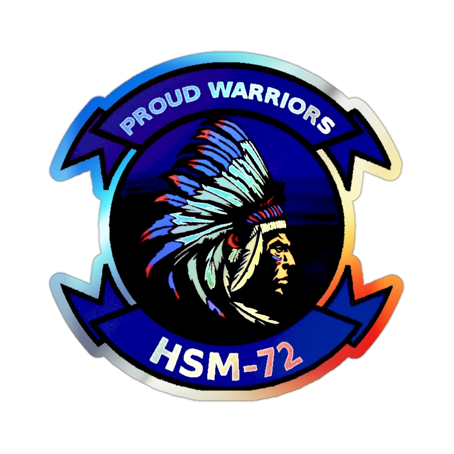 HSM 72 Helicopter Maritime Strike Squadron 72 (U.S. Navy) Holographic STICKER Die-Cut Vinyl Decal-2 Inch-The Sticker Space