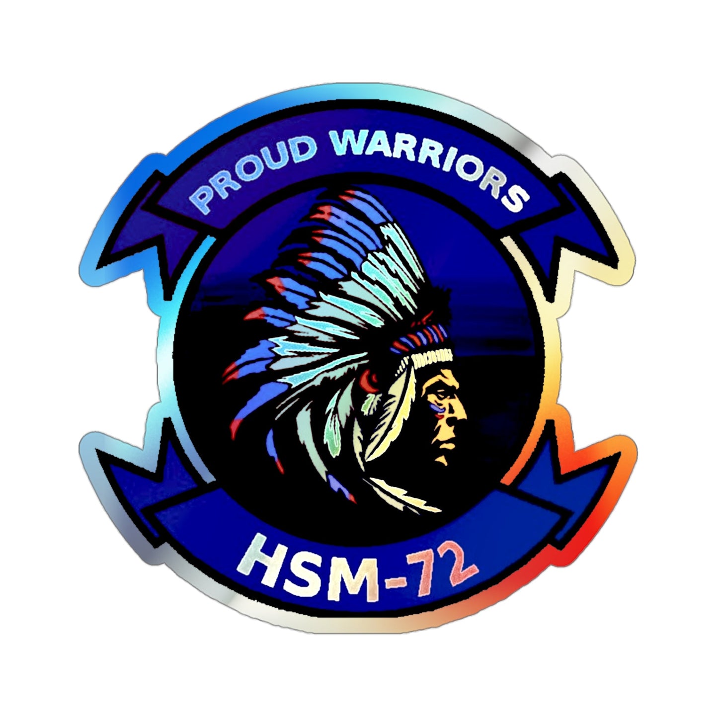 HSM 72 Helicopter Maritime Strike Squadron 72 (U.S. Navy) Holographic STICKER Die-Cut Vinyl Decal-3 Inch-The Sticker Space