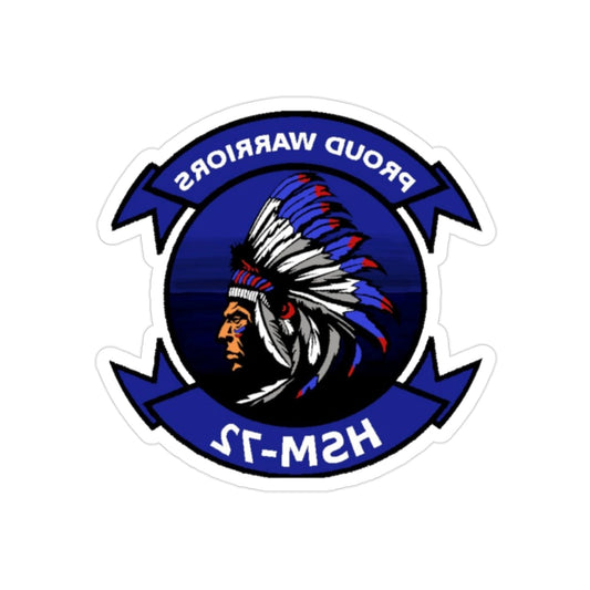 HSM 72 Helicopter Maritime Strike Squadron 72 (U.S. Navy) REVERSE PRINT Transparent STICKER-2" × 2"-The Sticker Space