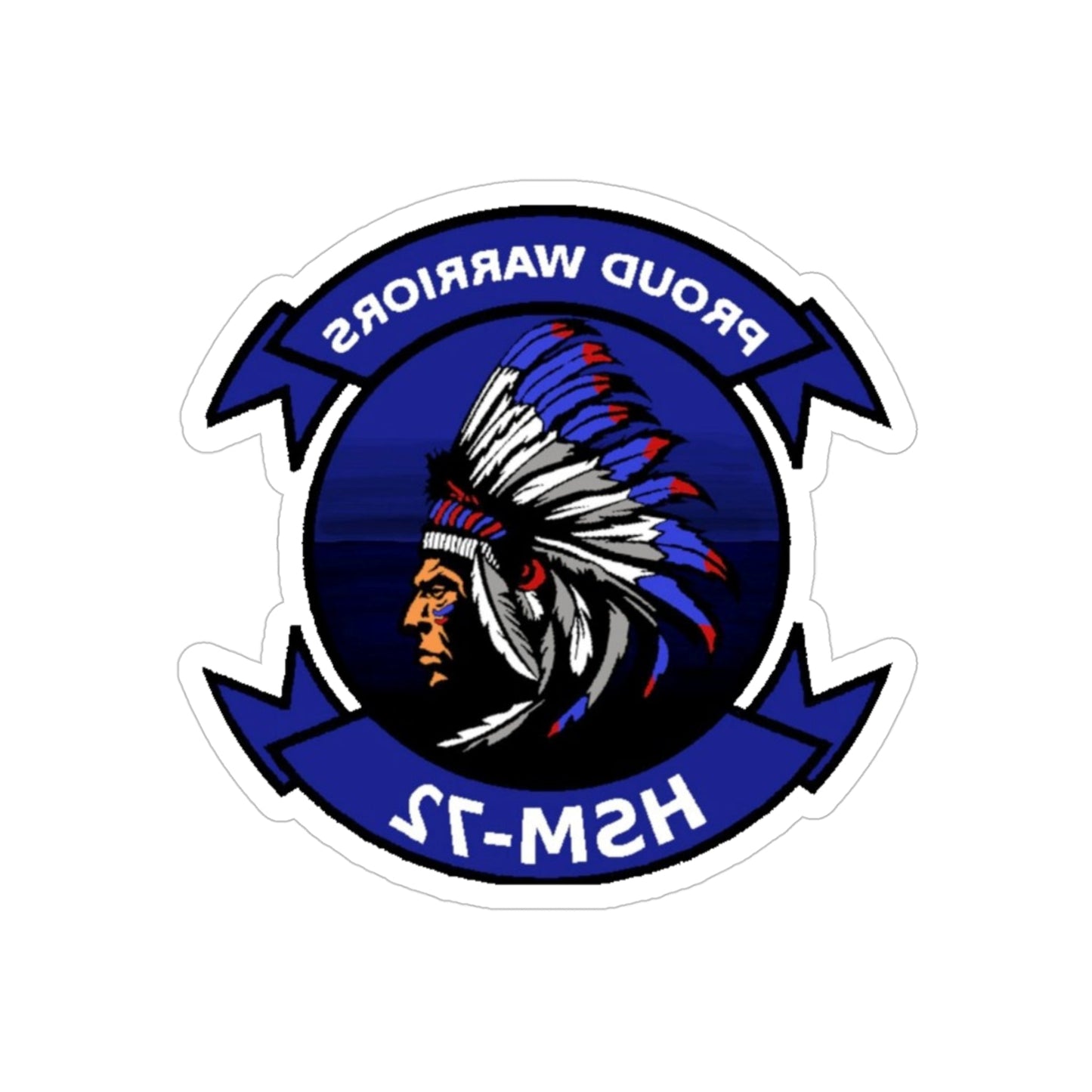 HSM 72 Helicopter Maritime Strike Squadron 72 (U.S. Navy) REVERSE PRINT Transparent STICKER-4" × 4"-The Sticker Space