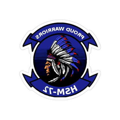 HSM 72 Helicopter Maritime Strike Squadron 72 (U.S. Navy) REVERSE PRINT Transparent STICKER-5" × 5"-The Sticker Space