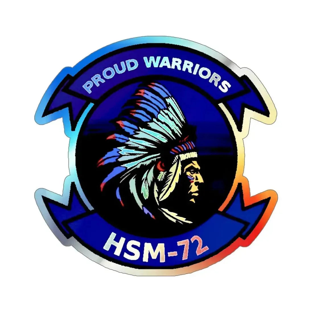 HSM 72 Helicopter Maritime Strike Squadron 72 (U.S. Navy) Holographic STICKER Die-Cut Vinyl Decal 6 Inch Holographic - The Sticker Space