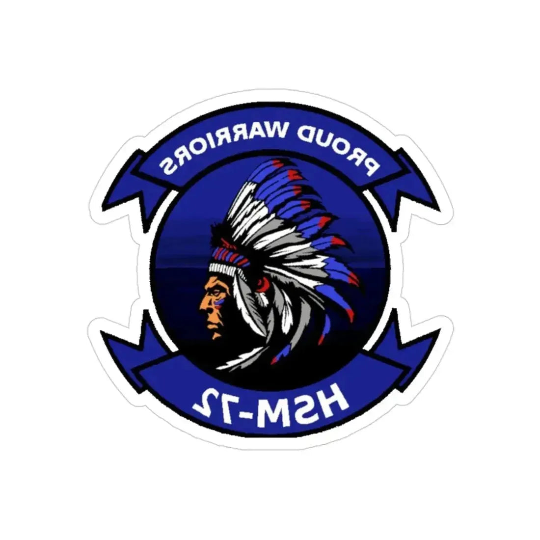 HSM 72 Helicopter Maritime Strike Squadron 72 (U.S. Navy) REVERSE PRINT Transparent Die-Cut STICKER 3 Inch Die-Cut Transparent - The Sticker Space