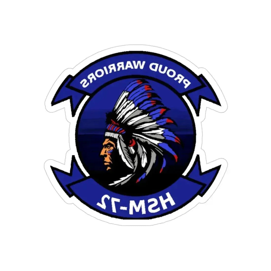 HSM 72 Helicopter Maritime Strike Squadron 72 (U.S. Navy) REVERSE PRINT Transparent Die-Cut STICKER 4 Inch Die-Cut Transparent - The Sticker Space