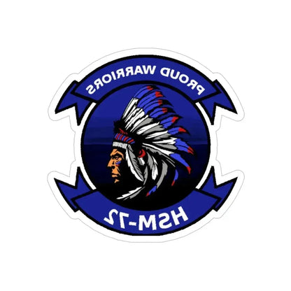 HSM 72 Helicopter Maritime Strike Squadron 72 (U.S. Navy) REVERSE PRINT Transparent Die-Cut STICKER 5 Inch Die-Cut Transparent - The Sticker Space