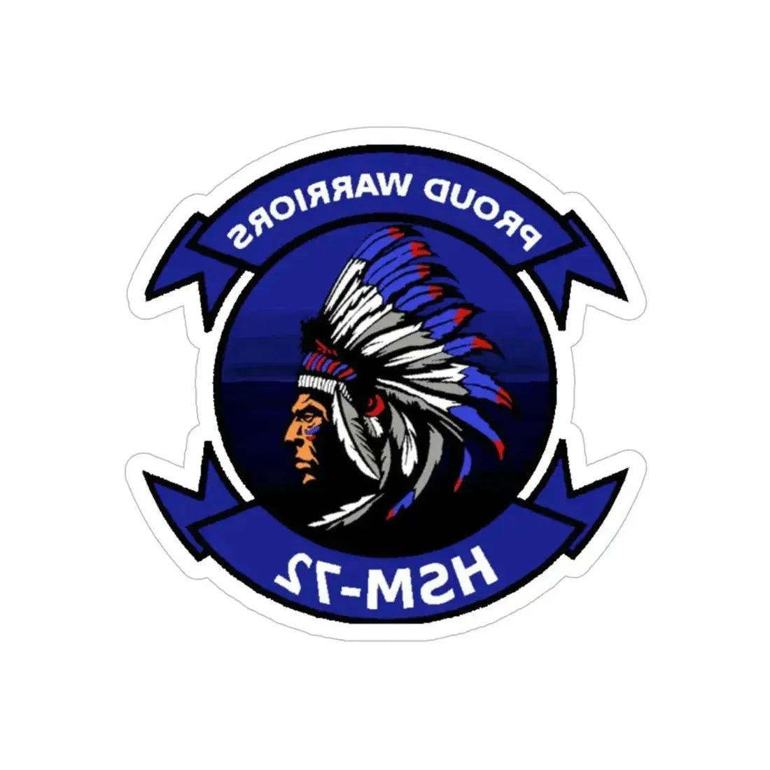 HSM 72 Helicopter Maritime Strike Squadron 72 (U.S. Navy) REVERSE PRINT Transparent Die-Cut STICKER 6 Inch Die-Cut Transparent - The Sticker Space