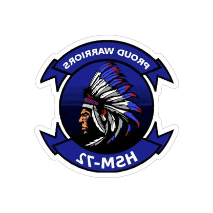 HSM 72 Helicopter Maritime Strike Squadron 72 (U.S. Navy) REVERSE PRINT Transparent Die-Cut STICKER 6 Inch Die-Cut Transparent - The Sticker Space