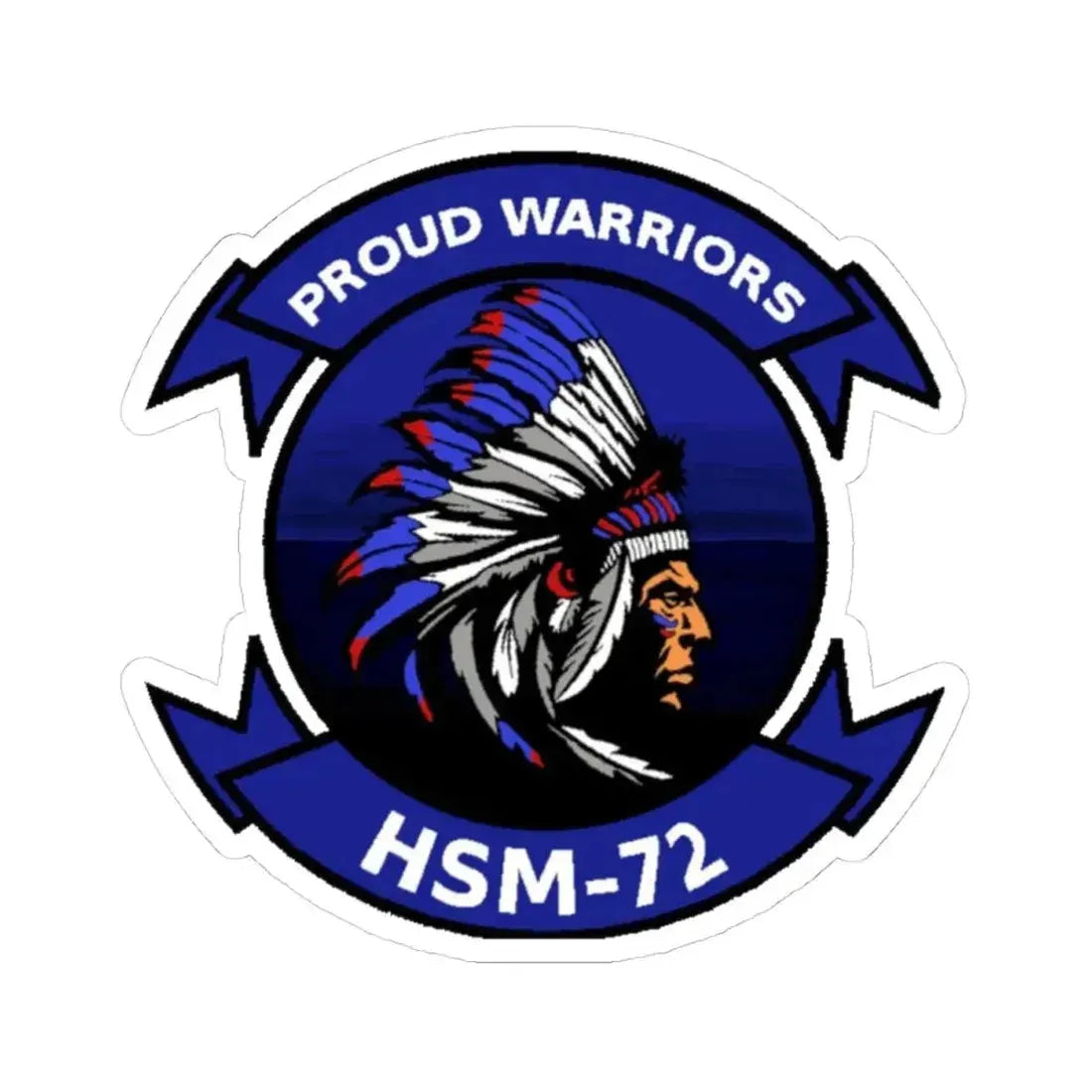 HSM 72 Helicopter Maritime Strike Squadron 72 (U.S. Navy) STICKER Vinyl Kiss-Cut Decal 4 Inch White - The Sticker Space