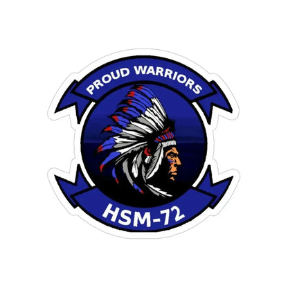 HSM 72 Helicopter Maritime Strike Squadron 72 (U.S. Navy) Transparent STICKER Die-Cut Vinyl Decal 4 Inch Transparent - The Sticker Space
