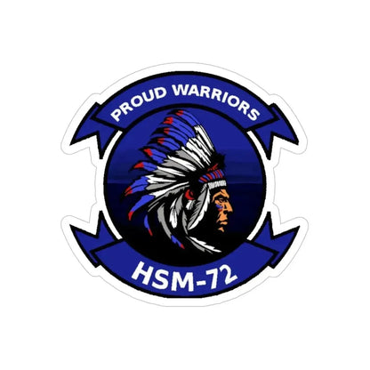 HSM 72 Helicopter Maritime Strike Squadron 72 (U.S. Navy) Transparent STICKER Die-Cut Vinyl Decal 5 Inch Transparent - The Sticker Space
