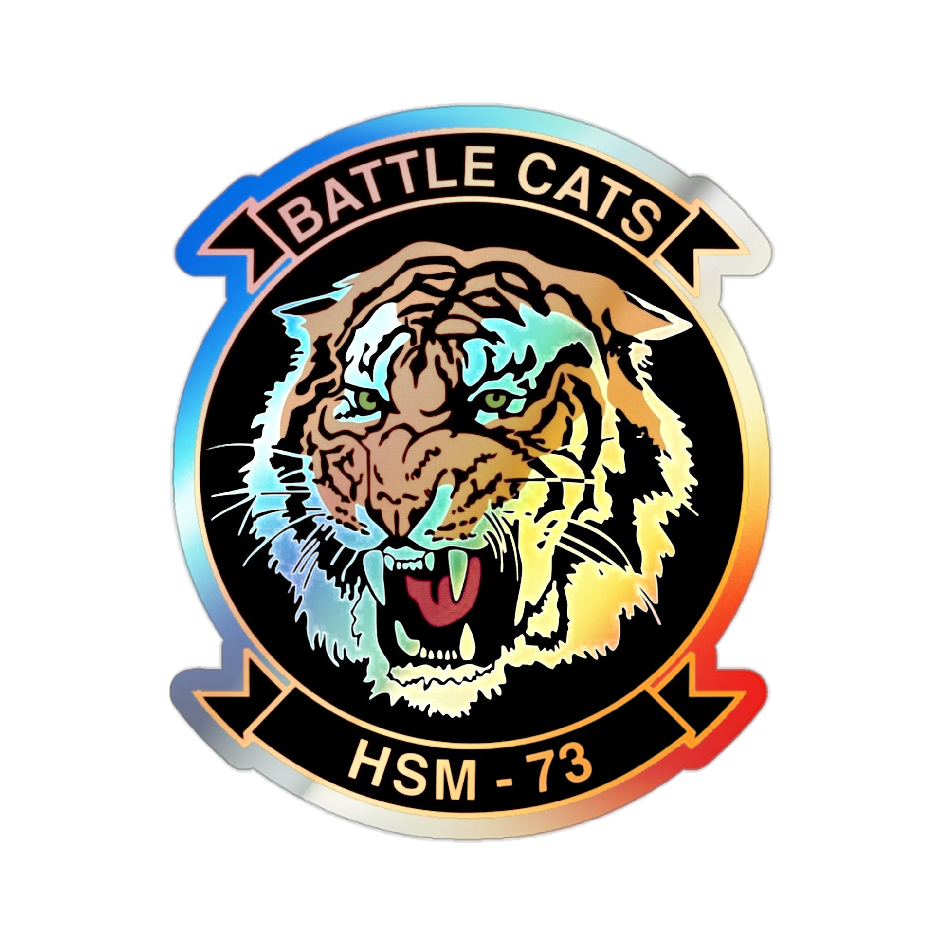 HSM 73 Helicopter Maritime Strike Squadron 73 (U.S. Navy) Holographic STICKER Die-Cut Vinyl Decal-2 Inch-The Sticker Space