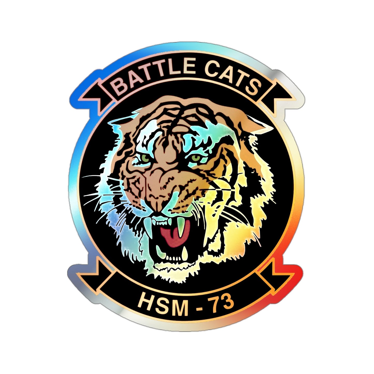 HSM 73 Helicopter Maritime Strike Squadron 73 (U.S. Navy) Holographic STICKER Die-Cut Vinyl Decal-3 Inch-The Sticker Space