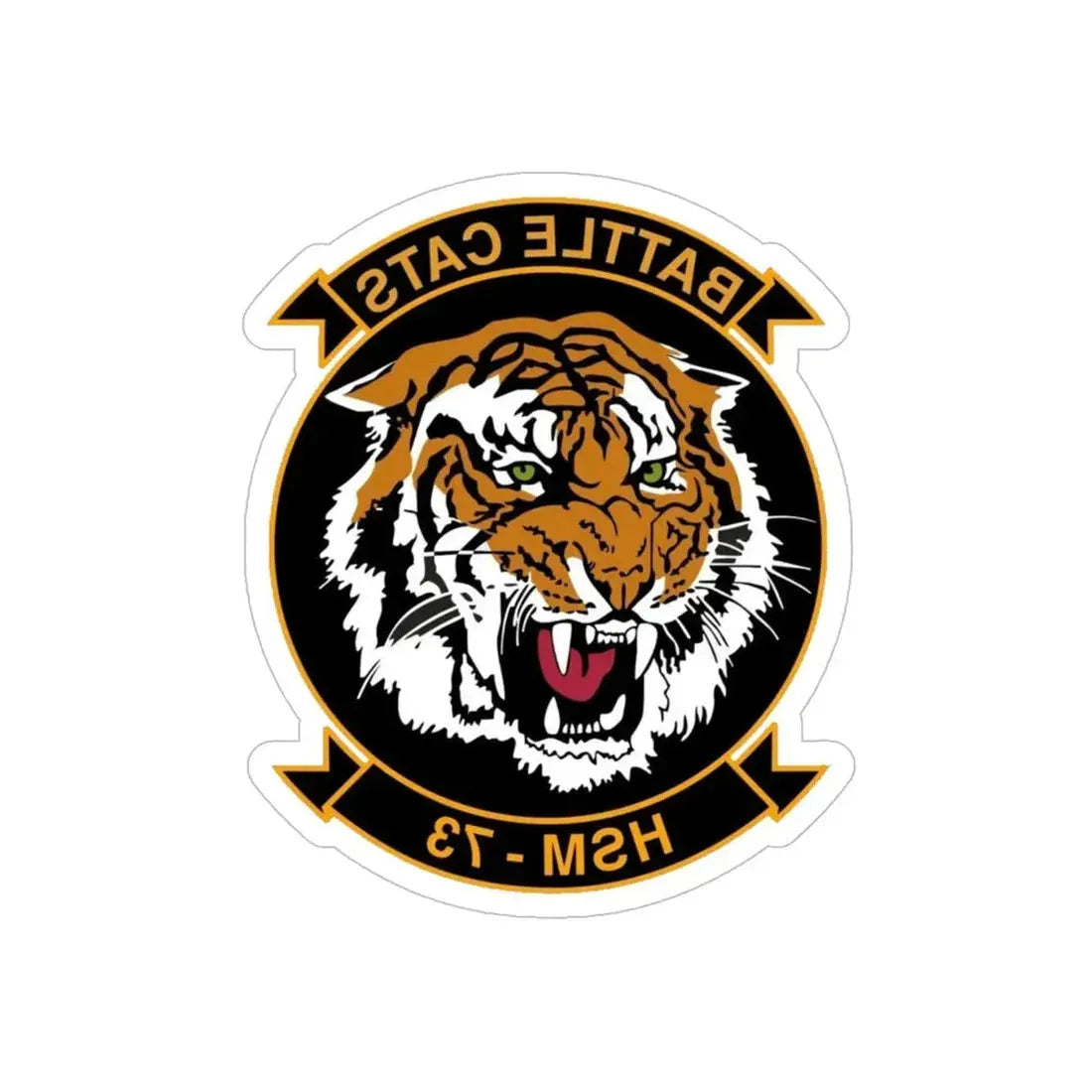 HSM 73 Helicopter Maritime Strike Squadron 73 (U.S. Navy) REVERSE PRINT Transparent Die-Cut STICKER 6 Inch Die-Cut Transparent - The Sticker Space