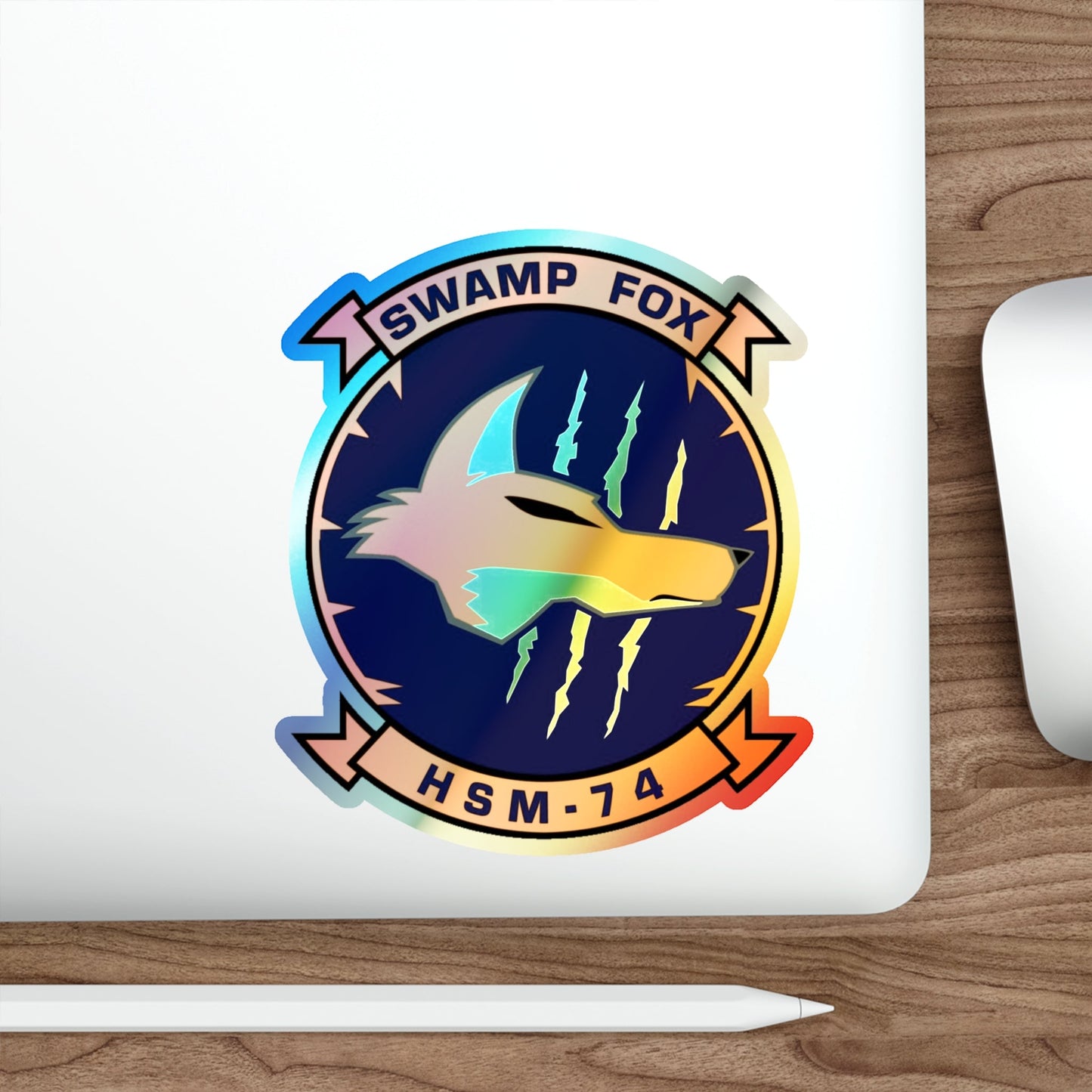 HSM 74 Helicopter Maritime Strike Squadron 74 (U.S. Navy) Holographic STICKER Die-Cut Vinyl Decal-The Sticker Space