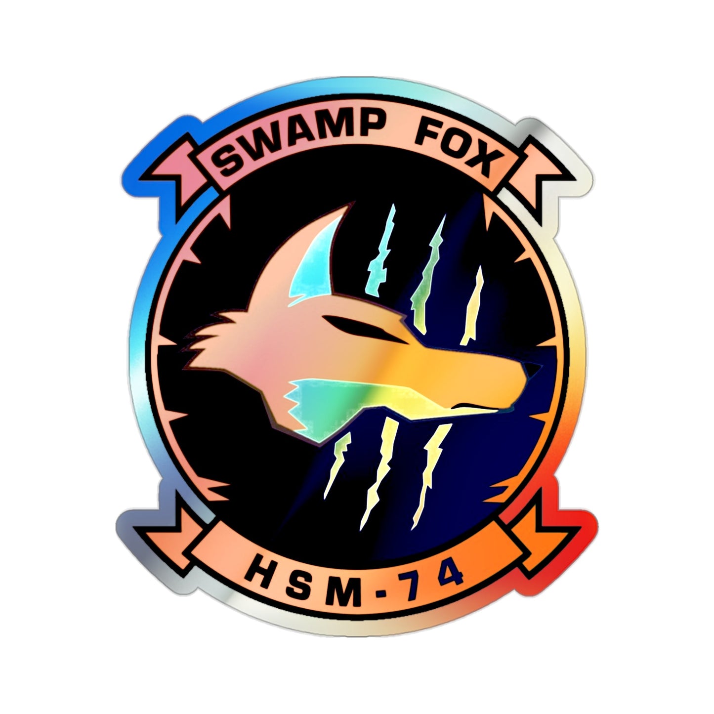 HSM 74 Helicopter Maritime Strike Squadron 74 (U.S. Navy) Holographic STICKER Die-Cut Vinyl Decal-2 Inch-The Sticker Space