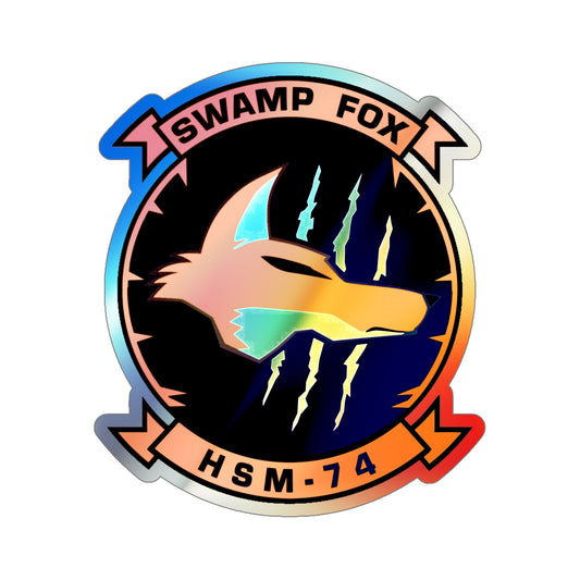 HSM 74 Helicopter Maritime Strike Squadron 74 (U.S. Navy) Holographic STICKER Die-Cut Vinyl Decal-6 Inch-The Sticker Space