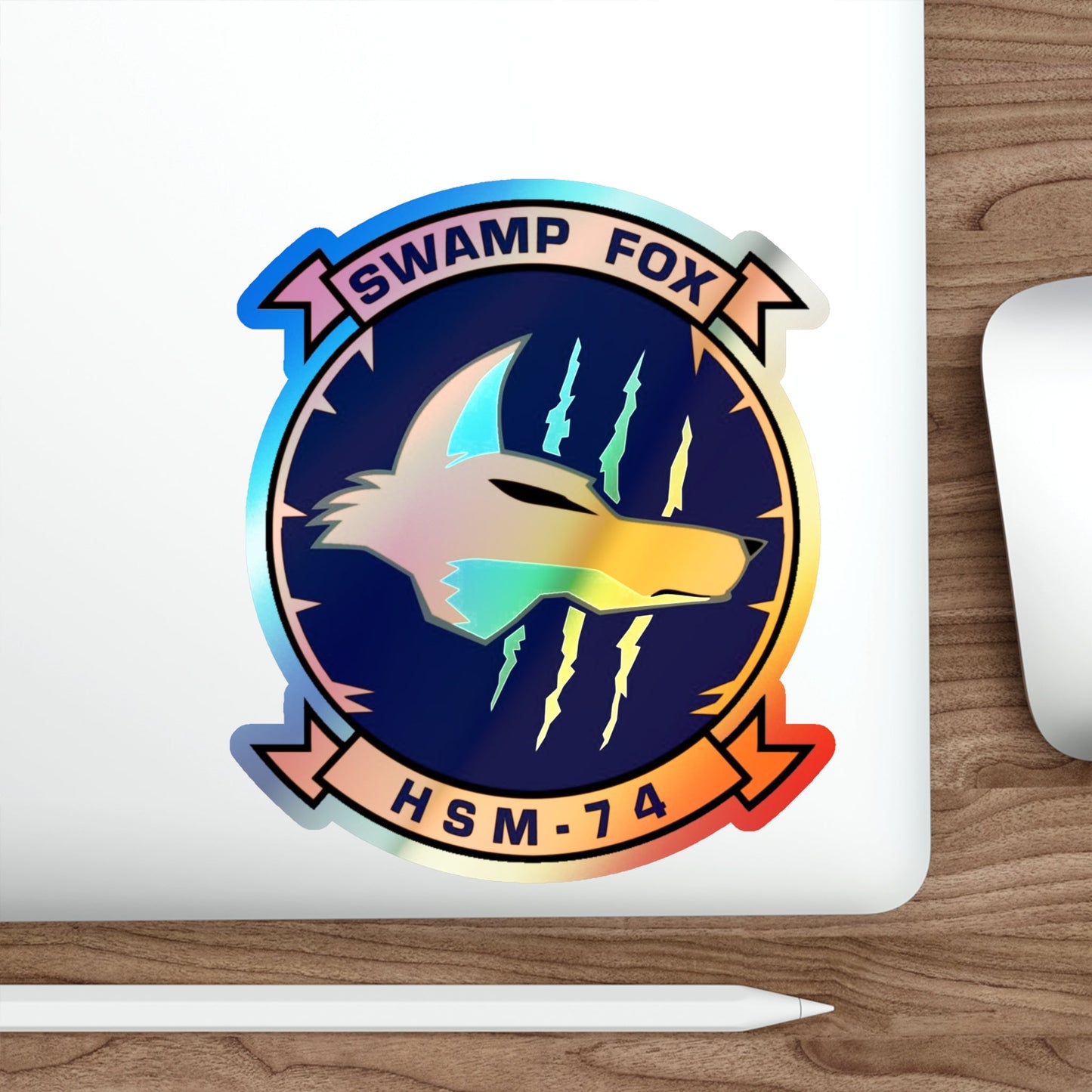 HSM 74 Helicopter Maritime Strike Squadron 74 (U.S. Navy) Holographic STICKER Die-Cut Vinyl Decal-The Sticker Space