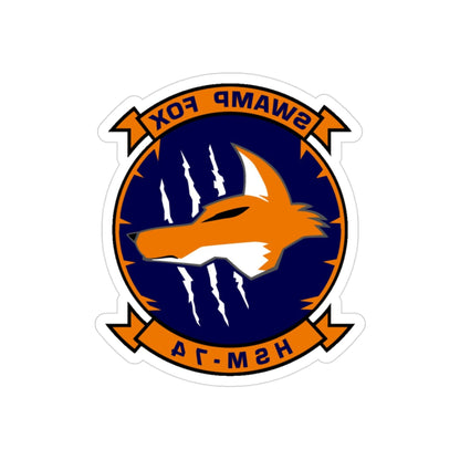 HSM 74 Helicopter Maritime Strike Squadron 74 (U.S. Navy) REVERSE PRINT Transparent STICKER-3" × 3"-The Sticker Space