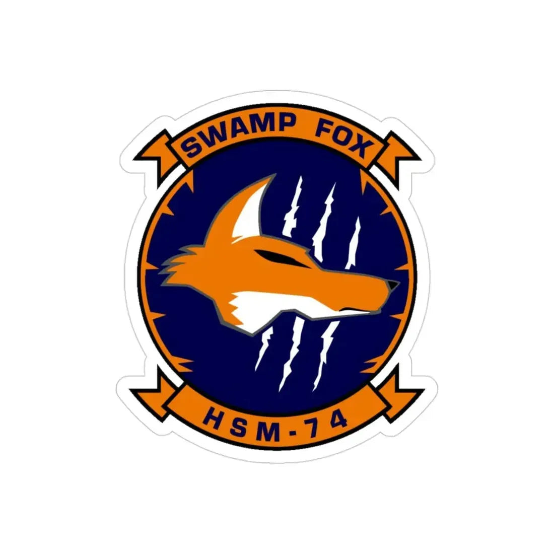 HSM 74 Helicopter Maritime Strike Squadron 74 (U.S. Navy) Transparent STICKER Die-Cut Vinyl Decal 3 Inch Transparent - The Sticker Space