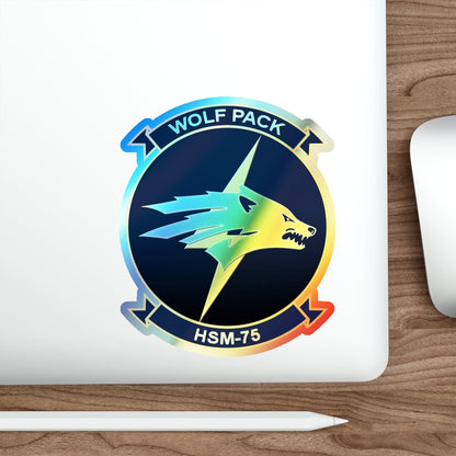 HSM 75 Helicopter Maritime Strike Squadron 75 (U.S. Navy) Holographic STICKER Die-Cut Vinyl Decal-The Sticker Space