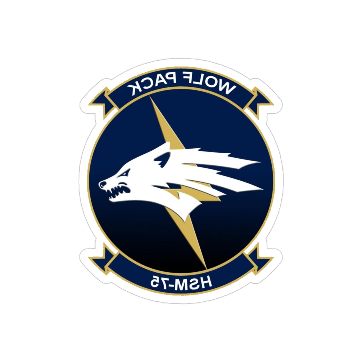 HSM 75 Helicopter Maritime Strike Squadron 75 (U.S. Navy) REVERSE PRINT Transparent STICKER-3" × 3"-The Sticker Space