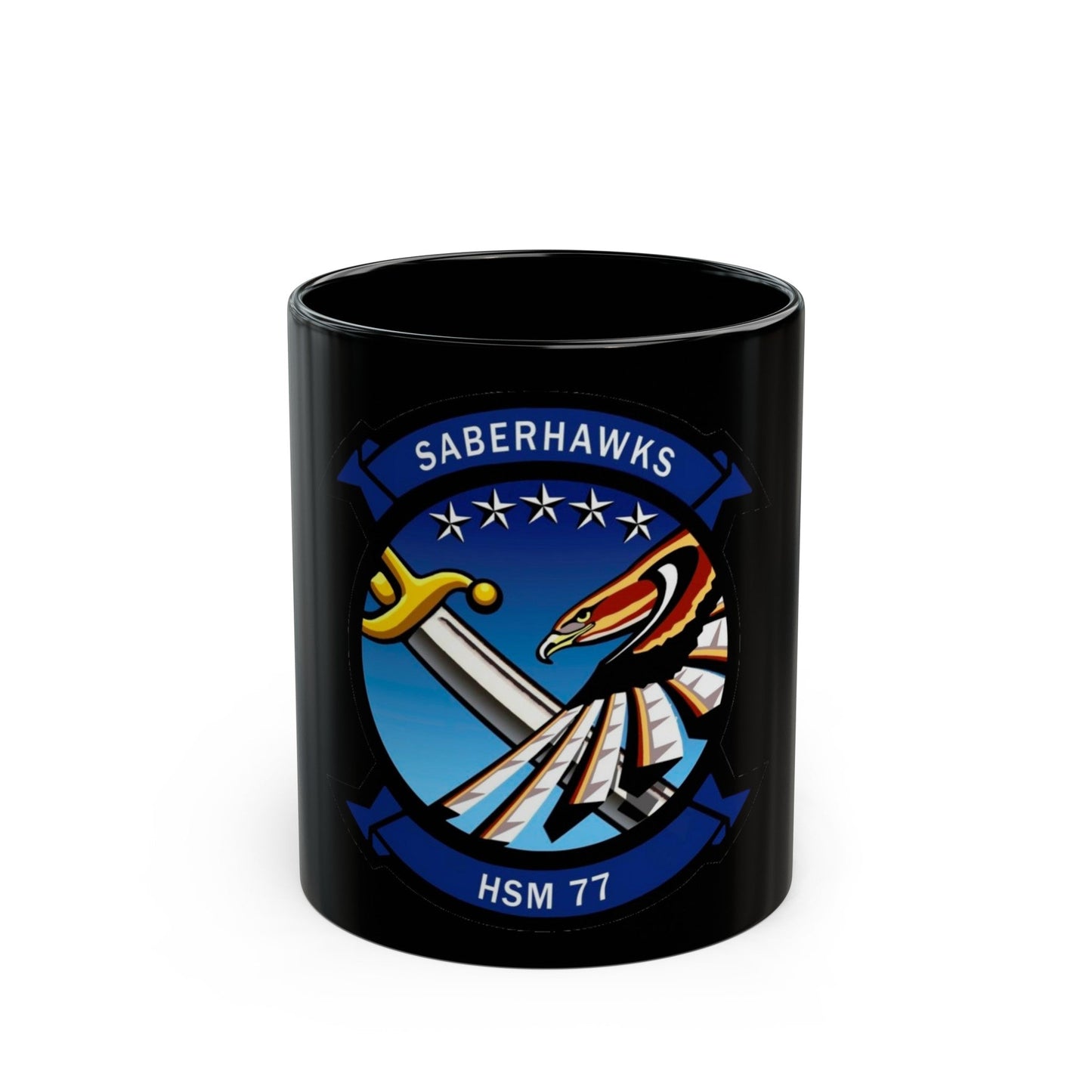 HSM 77 Helicopter Maritime Strike Squadron 77 (U.S. Navy) Black Coffee Mug-11oz-The Sticker Space