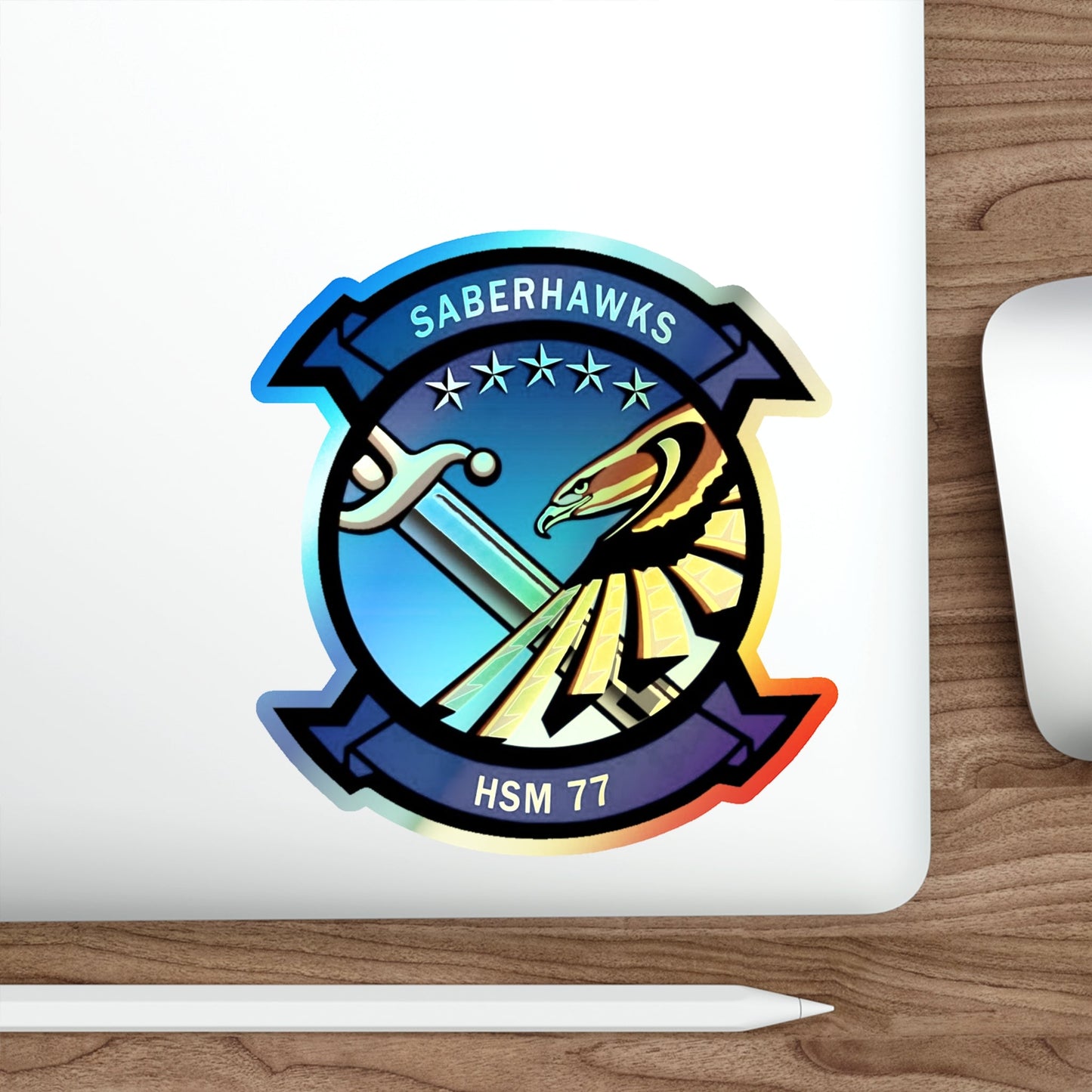 HSM 77 Helicopter Maritime Strike Squadron 77 (U.S. Navy) Holographic STICKER Die-Cut Vinyl Decal-The Sticker Space