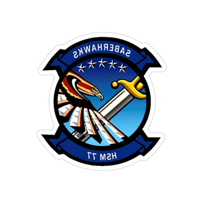 HSM 77 Helicopter Maritime Strike Squadron 77 (U.S. Navy) REVERSE PRINT Transparent STICKER-4" × 4"-The Sticker Space