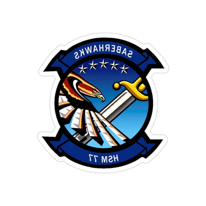 HSM 77 Helicopter Maritime Strike Squadron 77 (U.S. Navy) REVERSE PRINT Transparent STICKER-5" × 5"-The Sticker Space