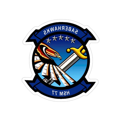 HSM 77 Helicopter Maritime Strike Squadron 77 (U.S. Navy) REVERSE PRINT Transparent STICKER-6" × 6"-The Sticker Space