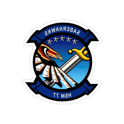 HSM 77 Helicopter Maritime Strike Squadron 77 (U.S. Navy) REVERSE PRINT Transparent Die-Cut STICKER 3 Inch Die-Cut Transparent - The Sticker Space