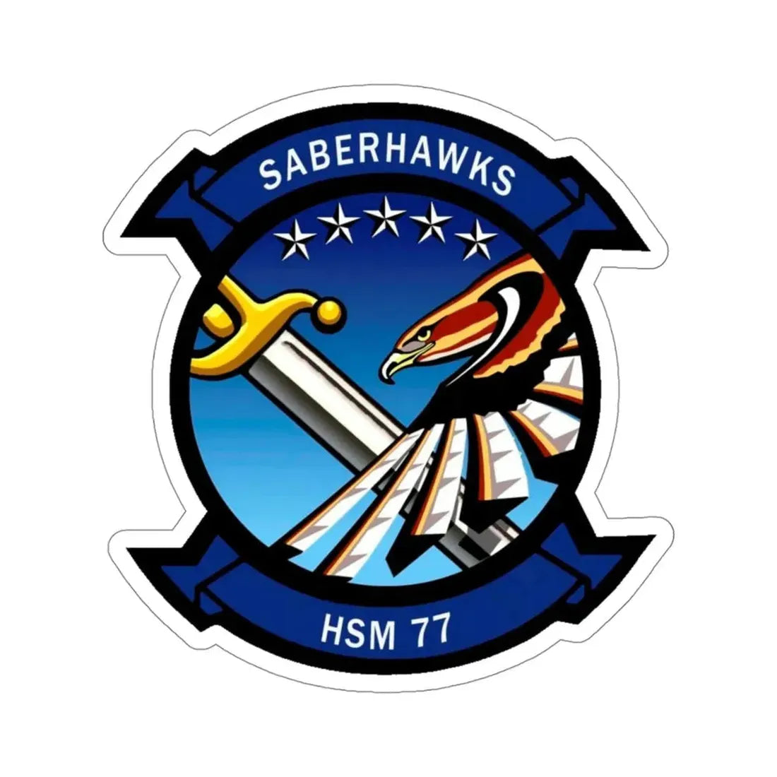 HSM 77 Helicopter Maritime Strike Squadron 77 (U.S. Navy) STICKER Vinyl Die-Cut Decal 4 Inch - The Sticker Space