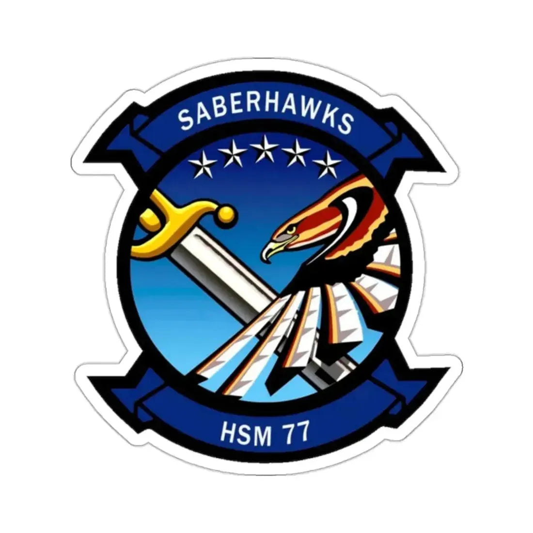 HSM 77 Helicopter Maritime Strike Squadron 77 (U.S. Navy) STICKER Vinyl Kiss-Cut Decal 2 Inch White - The Sticker Space