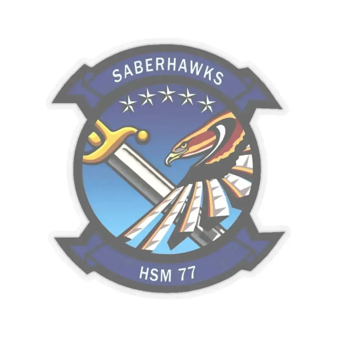 HSM 77 Helicopter Maritime Strike Squadron 77 (U.S. Navy) STICKER Vinyl Kiss-Cut Decal 3 Inch Transparent - The Sticker Space