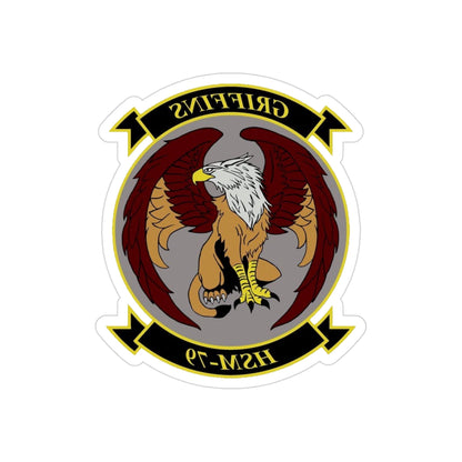 HSM 79 Helicopter Maritime Strike Squadron 79 (U.S. Navy) REVERSE PRINT Transparent STICKER-3" × 3"-The Sticker Space