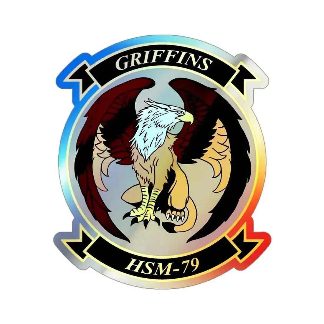 HSM 79 Helicopter Maritime Strike Squadron 79 (U.S. Navy) Holographic STICKER Die-Cut Vinyl Decal 3 Inch Holographic - The Sticker Space
