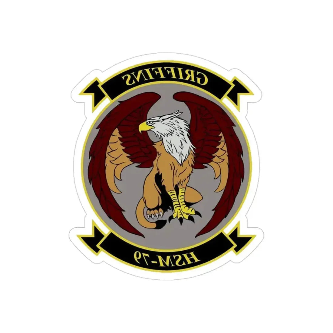 HSM 79 Helicopter Maritime Strike Squadron 79 (U.S. Navy) REVERSE PRINT Transparent Die-Cut STICKER 3 Inch Die-Cut Transparent - The Sticker Space