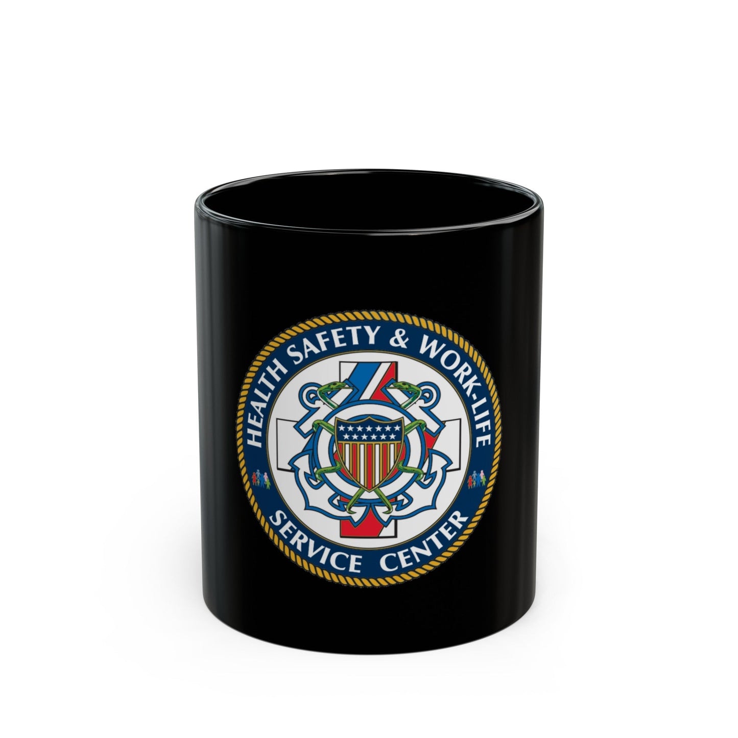 HSWL Service Center (U.S. Coast Guard) Black Coffee Mug-11oz-The Sticker Space